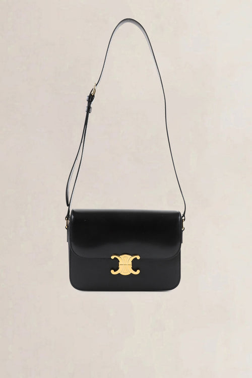 Céline Black Calfskin Triomphe Classique Crossbody Bag