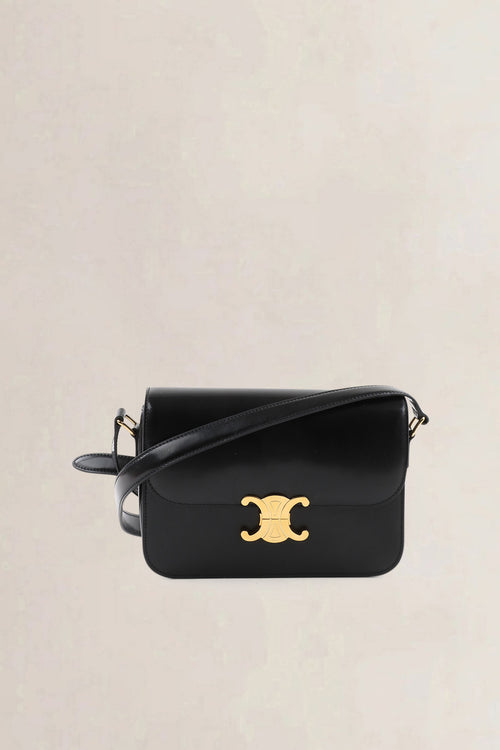 Céline Black Calfskin Triomphe Classique Crossbody Bag