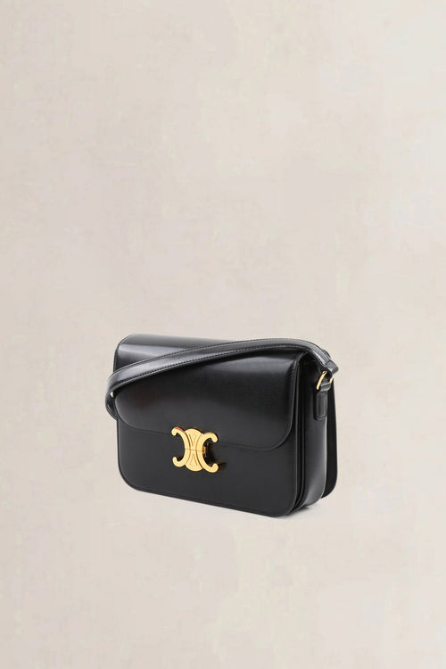 Céline Black Calfskin Triomphe Classique Crossbody Bag