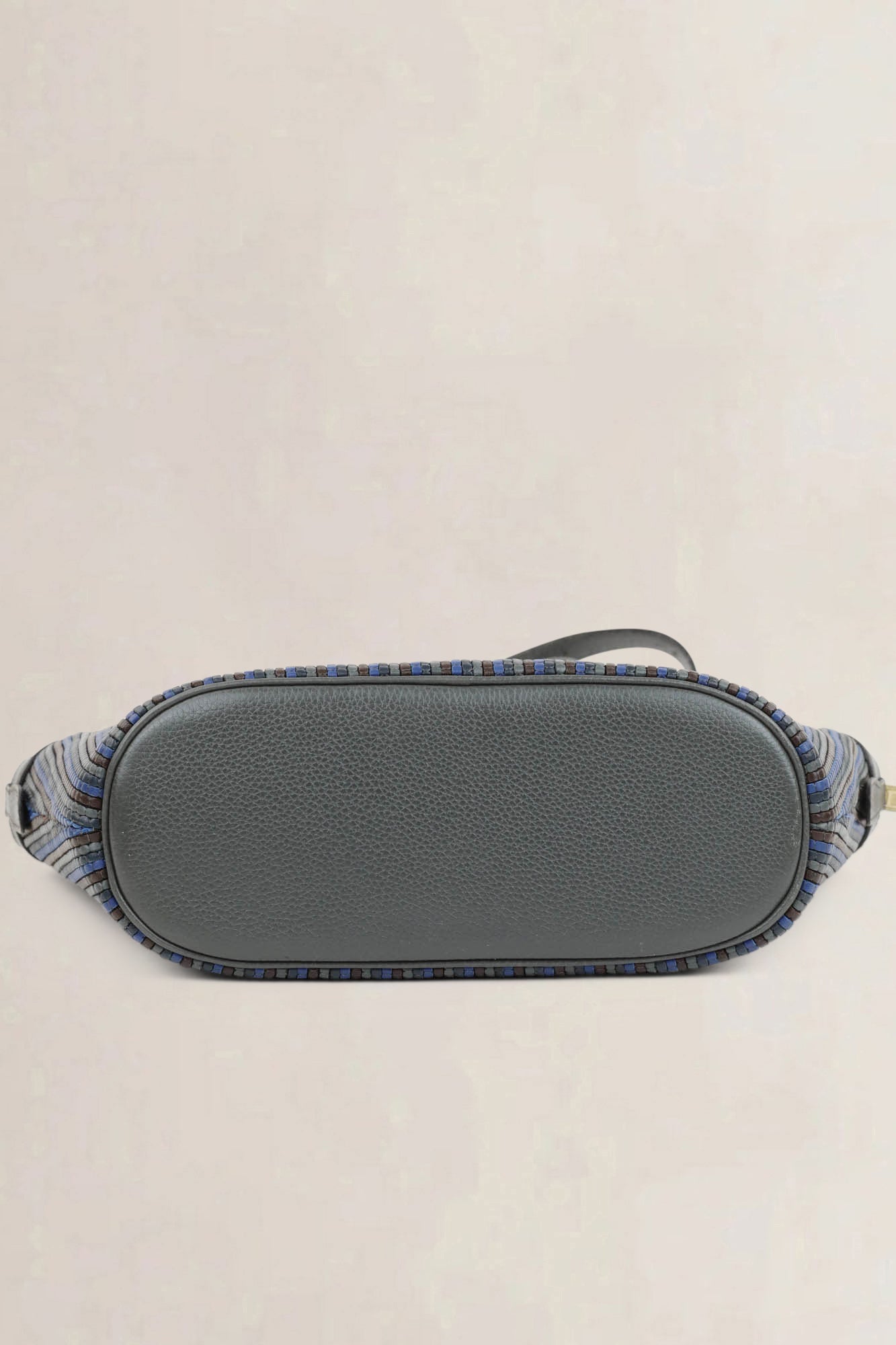 Delvaux Blue/Green Toile De Cuir Lussac Shoulder Bag