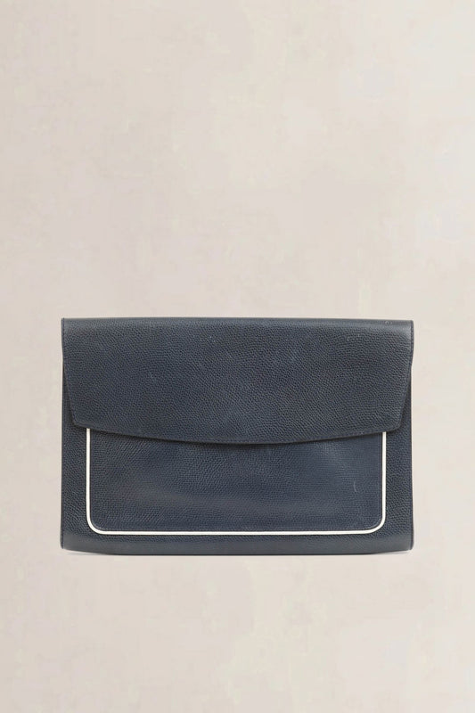 Delvaux Blue Leather Clutch