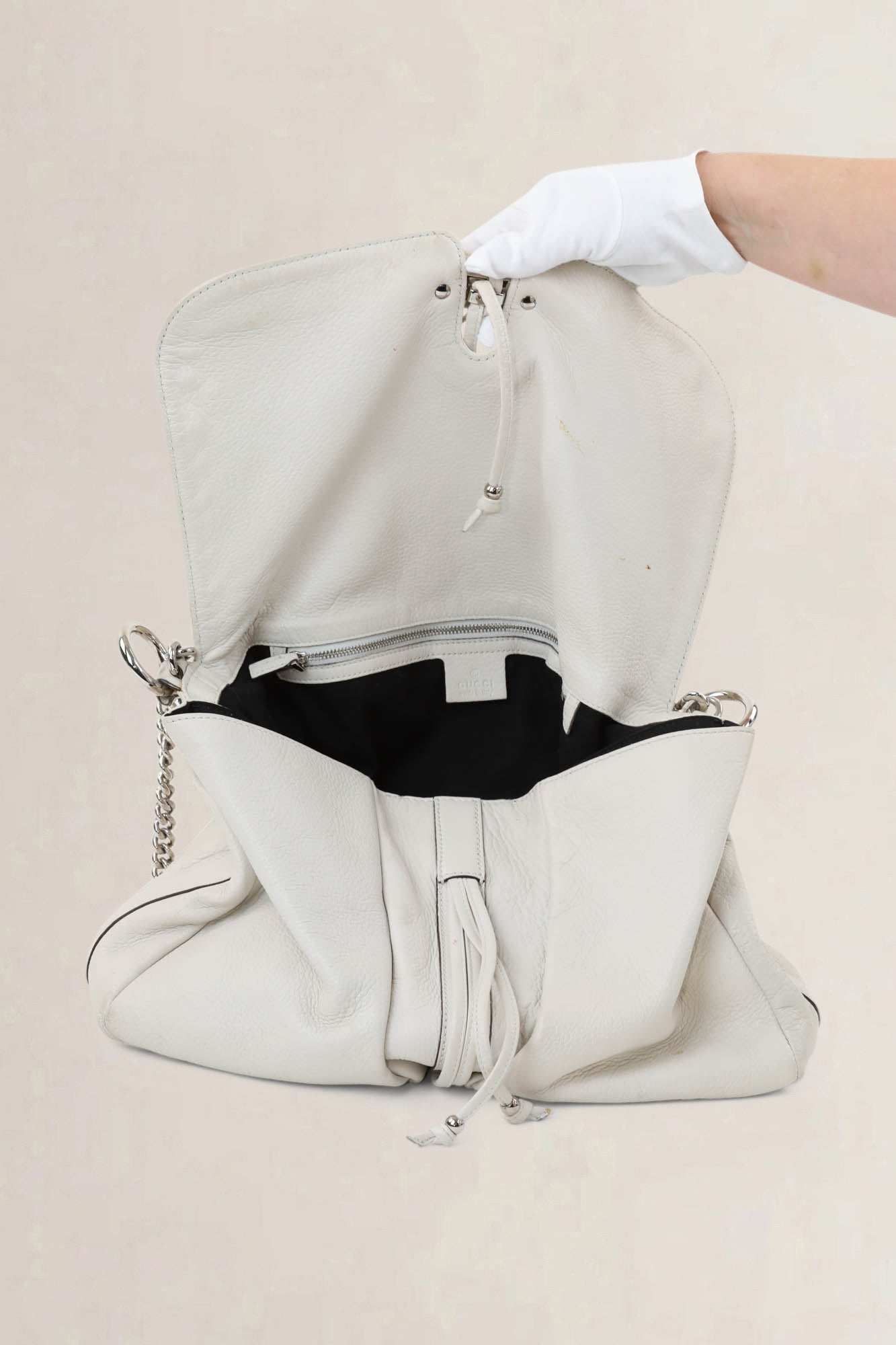 Gucci White Croisette Crossbody Bag