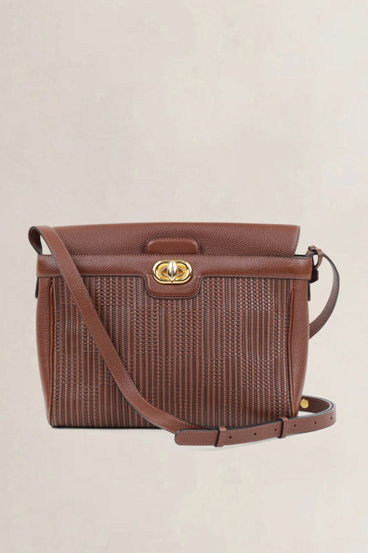Delvaux Brown Toile De Cuir Merlot GM Crossbody Bag