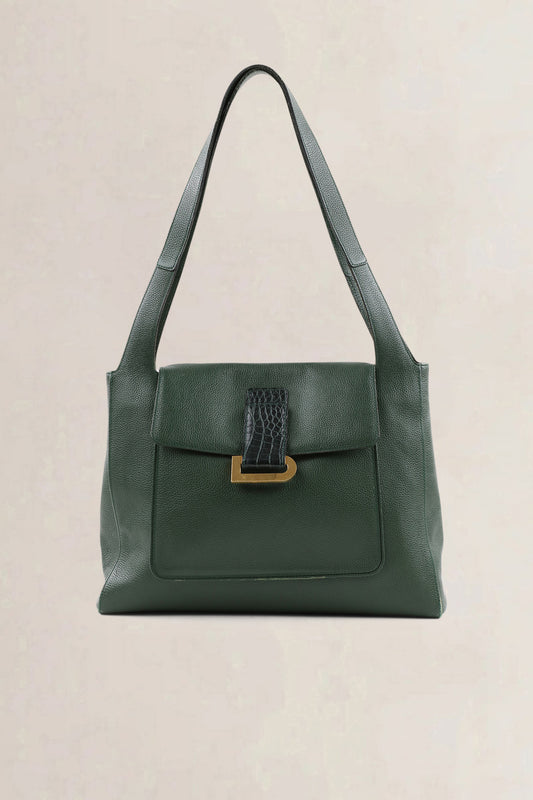Delvaux Flambeau forest green croco — vintage