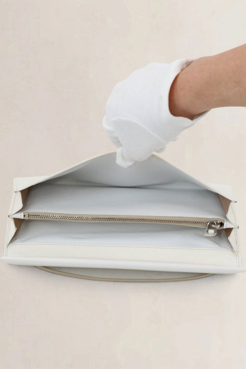 Prada White Saffiano Leather Clutch