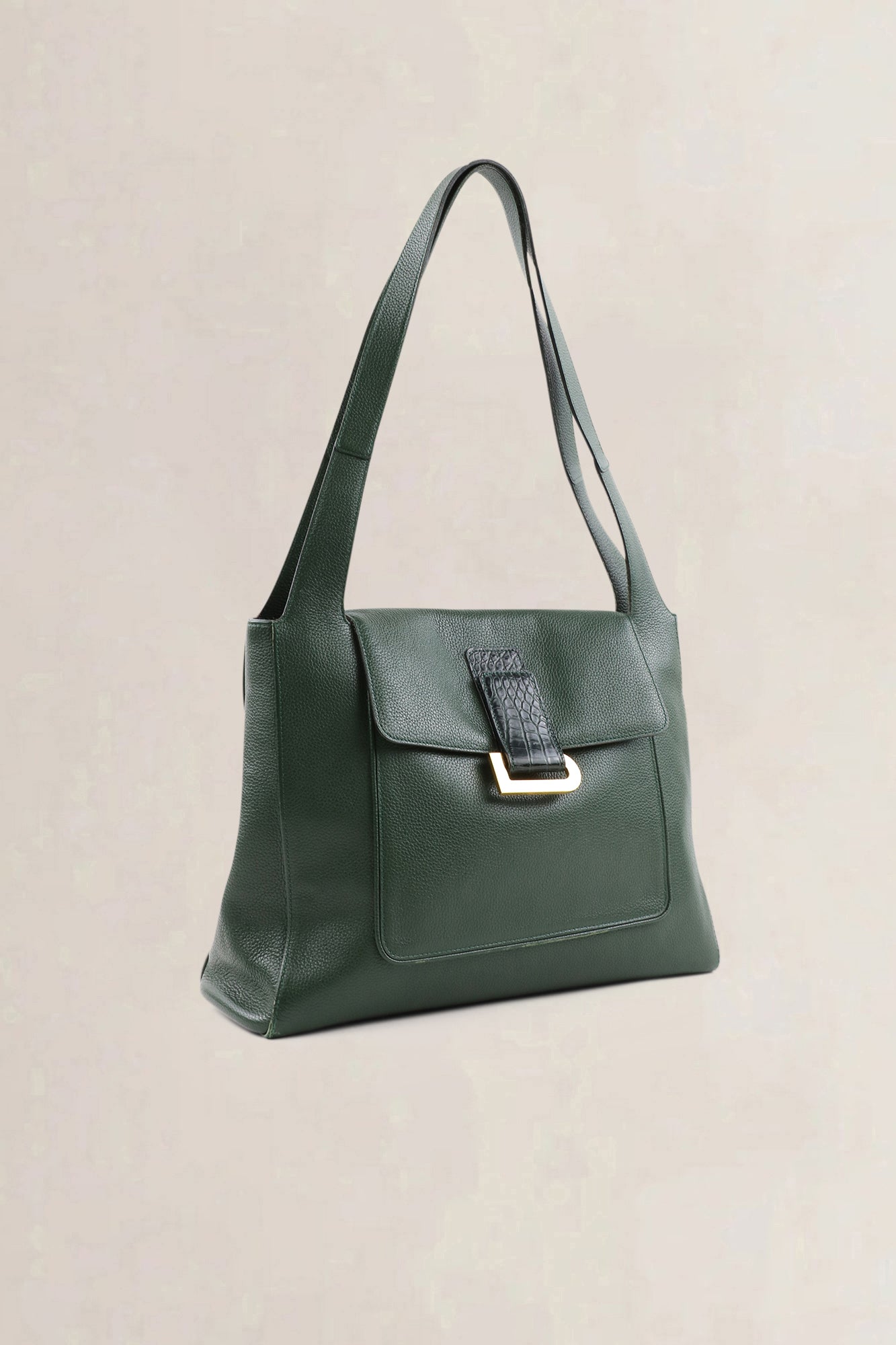 Delvaux Flambeau forest green croco — vintage
