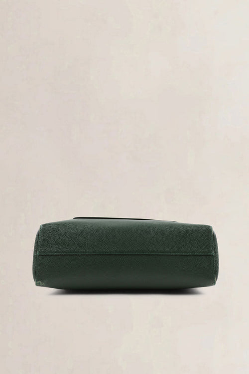 Delvaux Forest Green Leather/Croco Flambeau Shoulder Bag