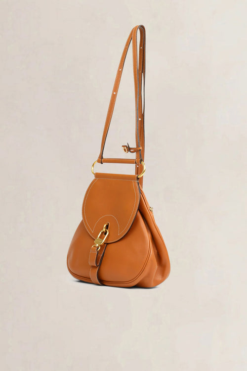 Delvaux Cognac Cerceau PM Crossbody Bag