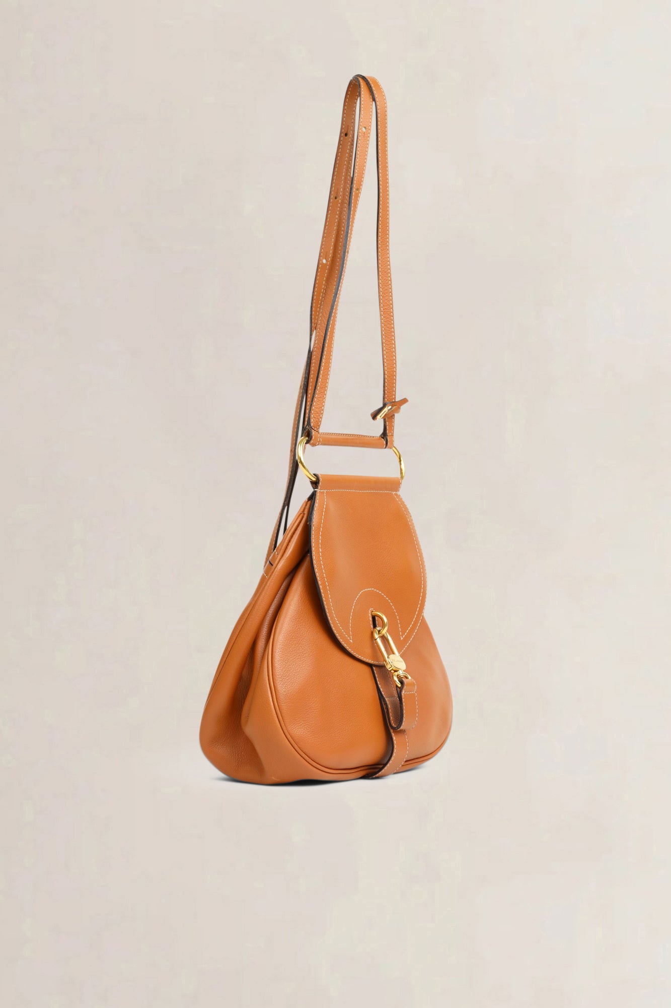 Delvaux Cognac Cerceau PM Crossbody Bag