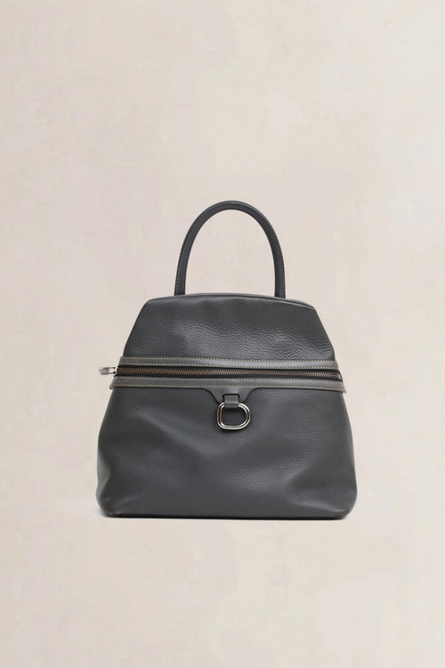 Deux de Delvaux Blue/Grey 'Le Trente' Top Handle Bag