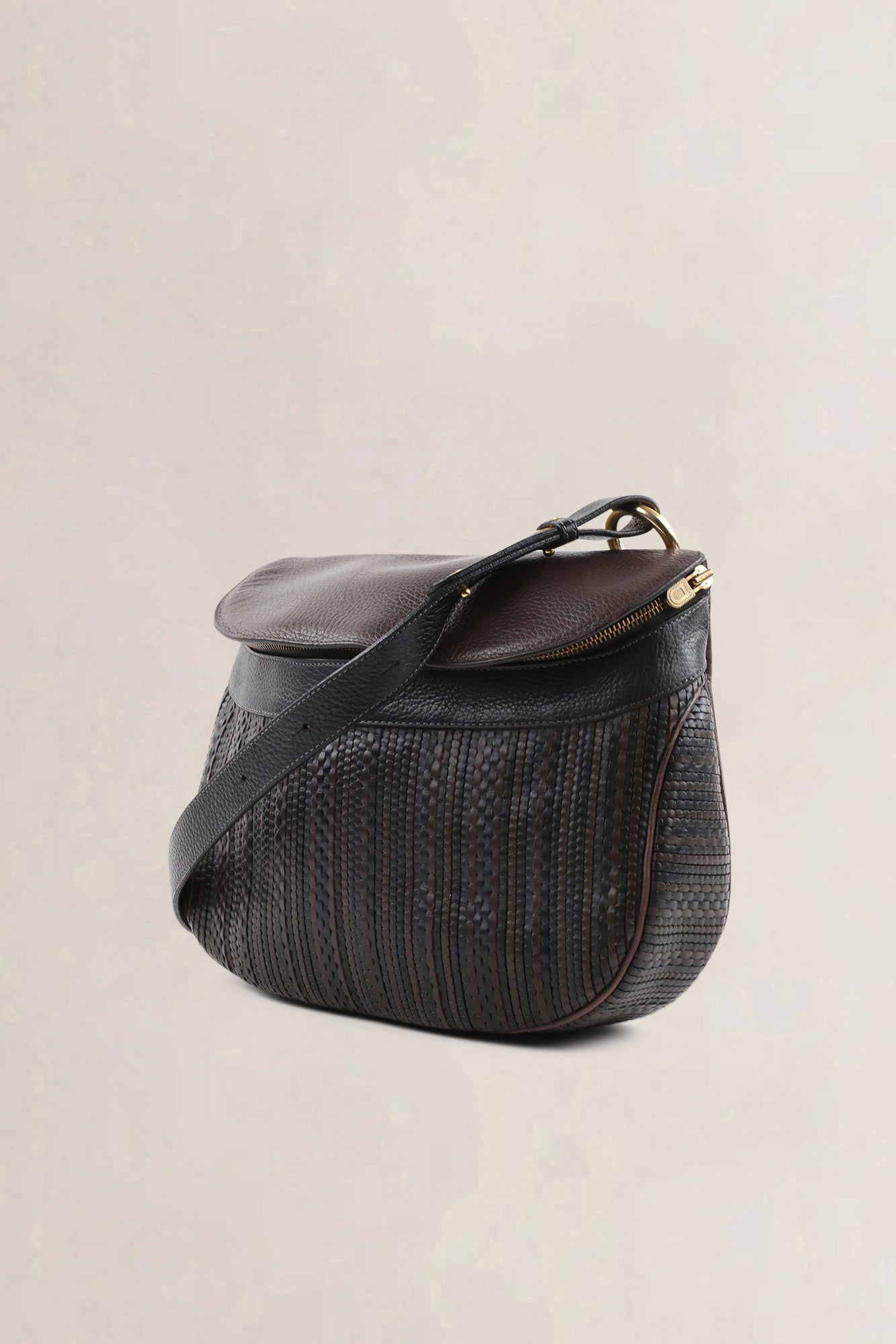 Delvaux Brown Toile De Cuir Crossbody Bag