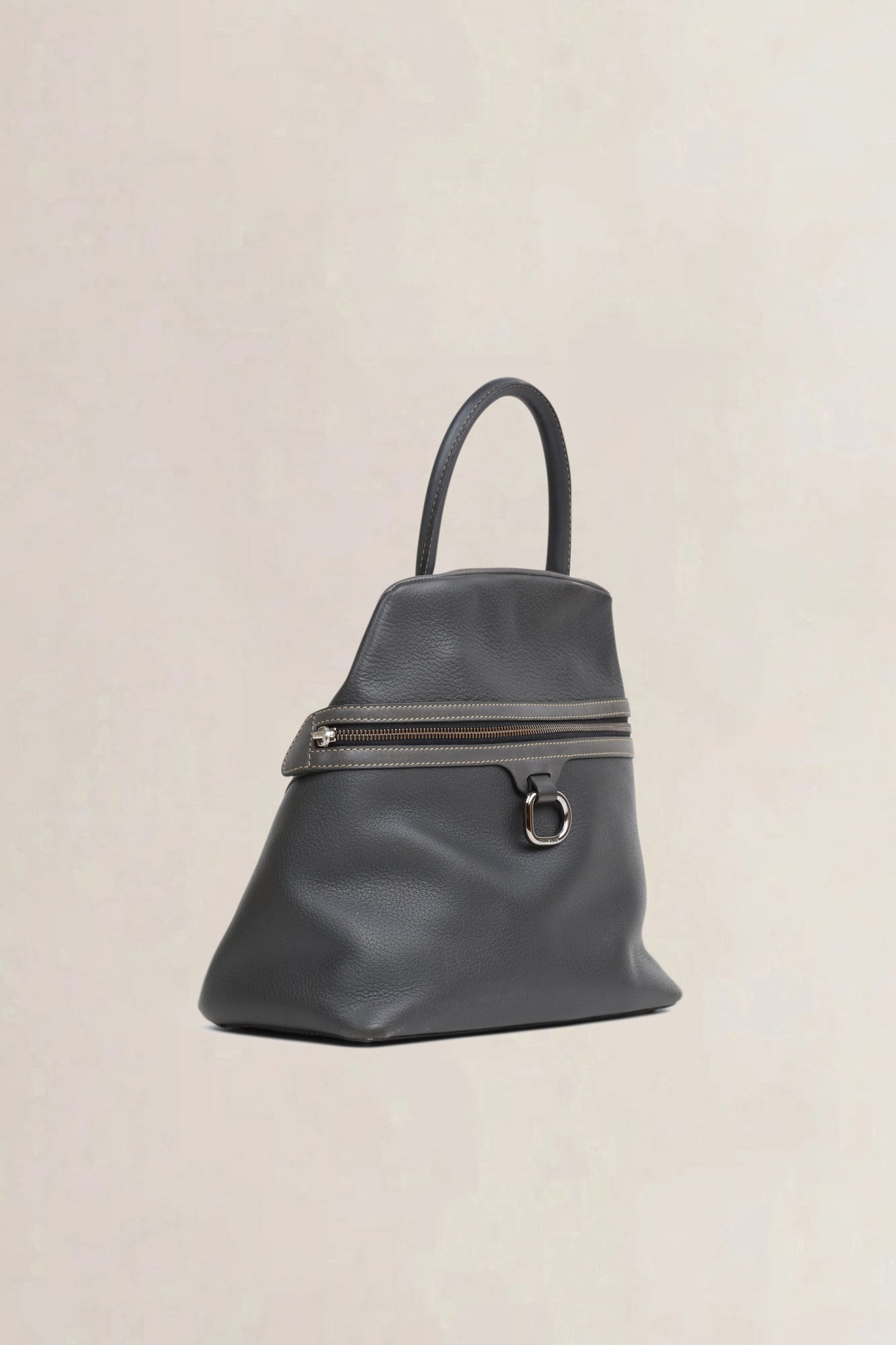 Deux de Delvaux Blue/Grey 'Le Trente' Top Handle Bag