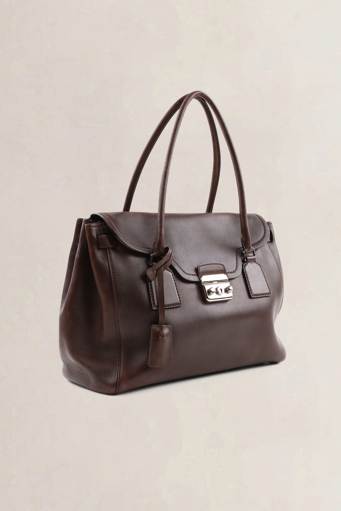 Jil Sander brown leather shoulder bag — preloved