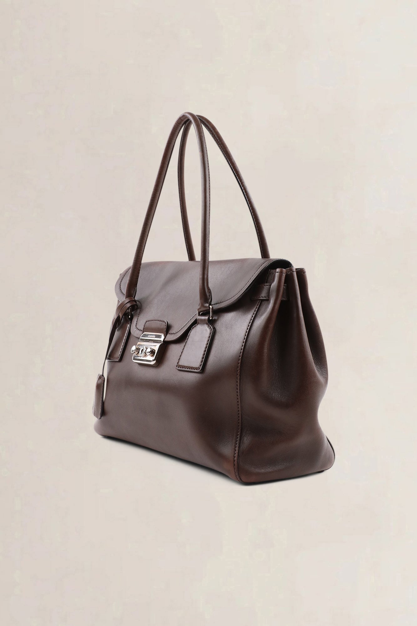 Jil Sander Brown Leather Shoulder Bag