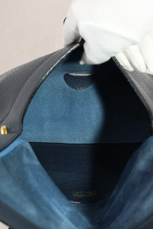 Delvaux Blue Leather Fichu Crossbody Bag