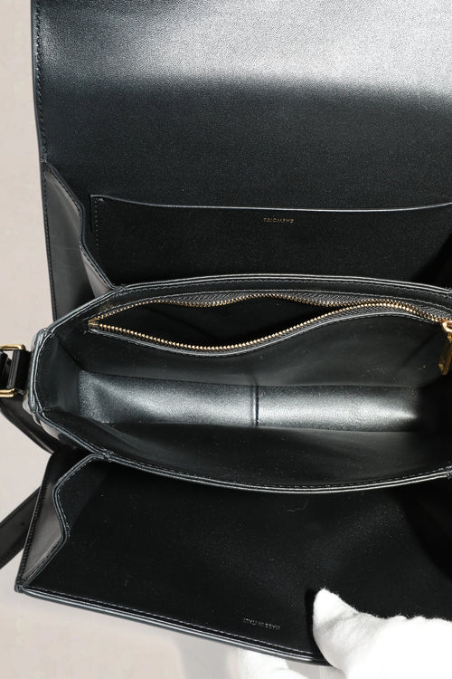 Céline Black Calfskin Triomphe Classique Crossbody Bag
