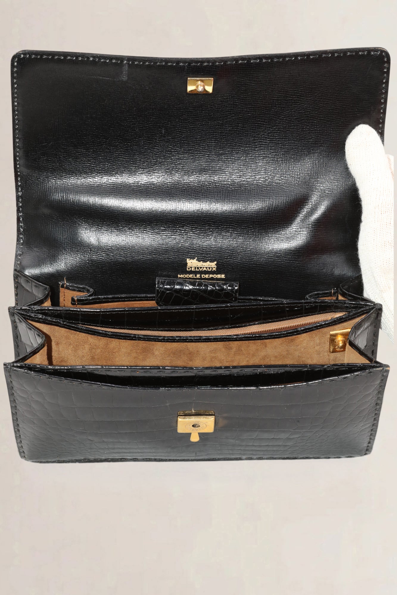 Delvaux Black Pain Brule Top Handle Bag