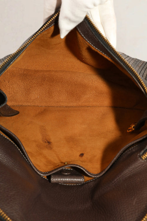 Delvaux Brown Toile De Cuir Crossbody Bag