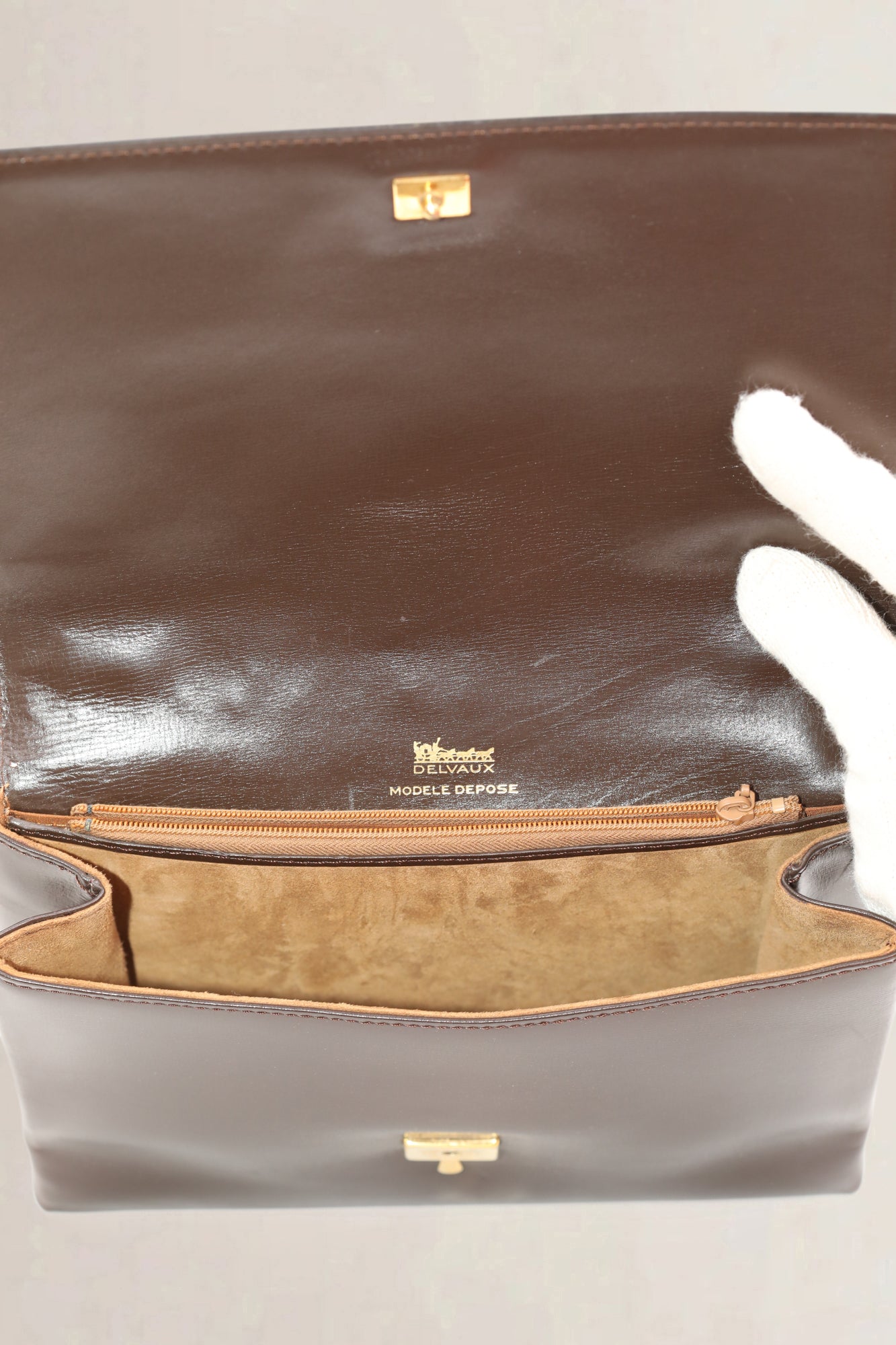 Delvaux Brown Vintage Top Handle Bag