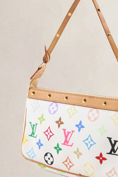 Louis Vuitton x Takashi Murakami Pochette Accessoires Monogram Top Handle Bag