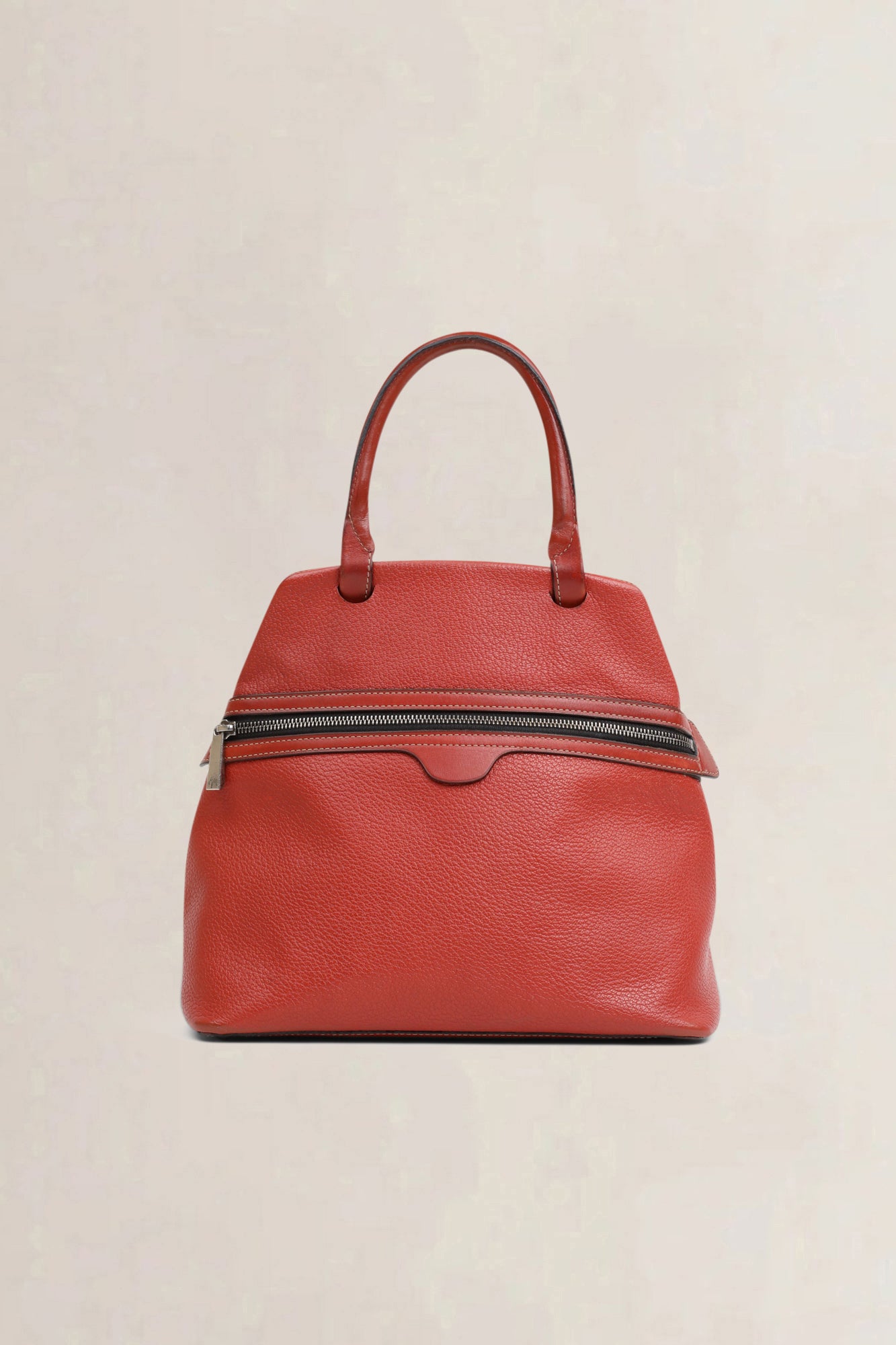 Deux de Delvaux Red 'Le Trente' Top Handle Bag