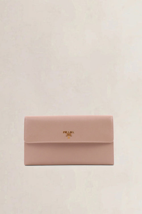 Prada Light Pink Saffiano Leather Clutch