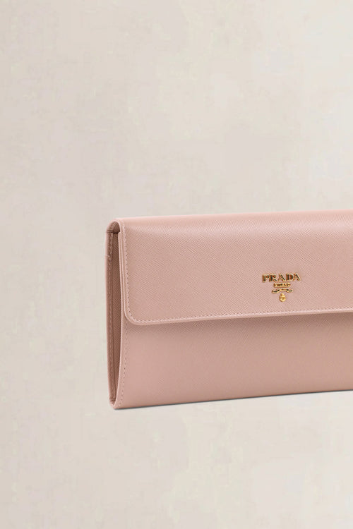 Prada Light Pink Saffiano Leather Clutch