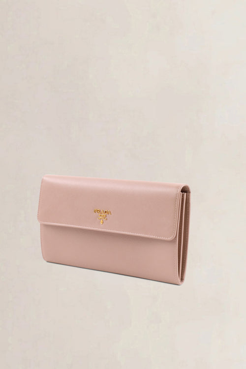 Prada Light Pink Saffiano Leather Clutch