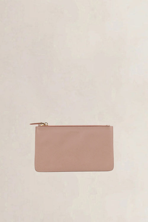 Prada Light Pink Saffiano Leather Clutch