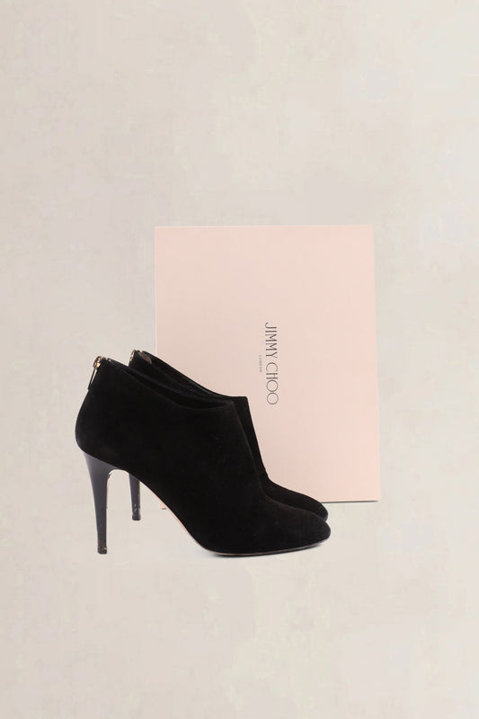 Jimmy Choo black suede slender pumps — preloved