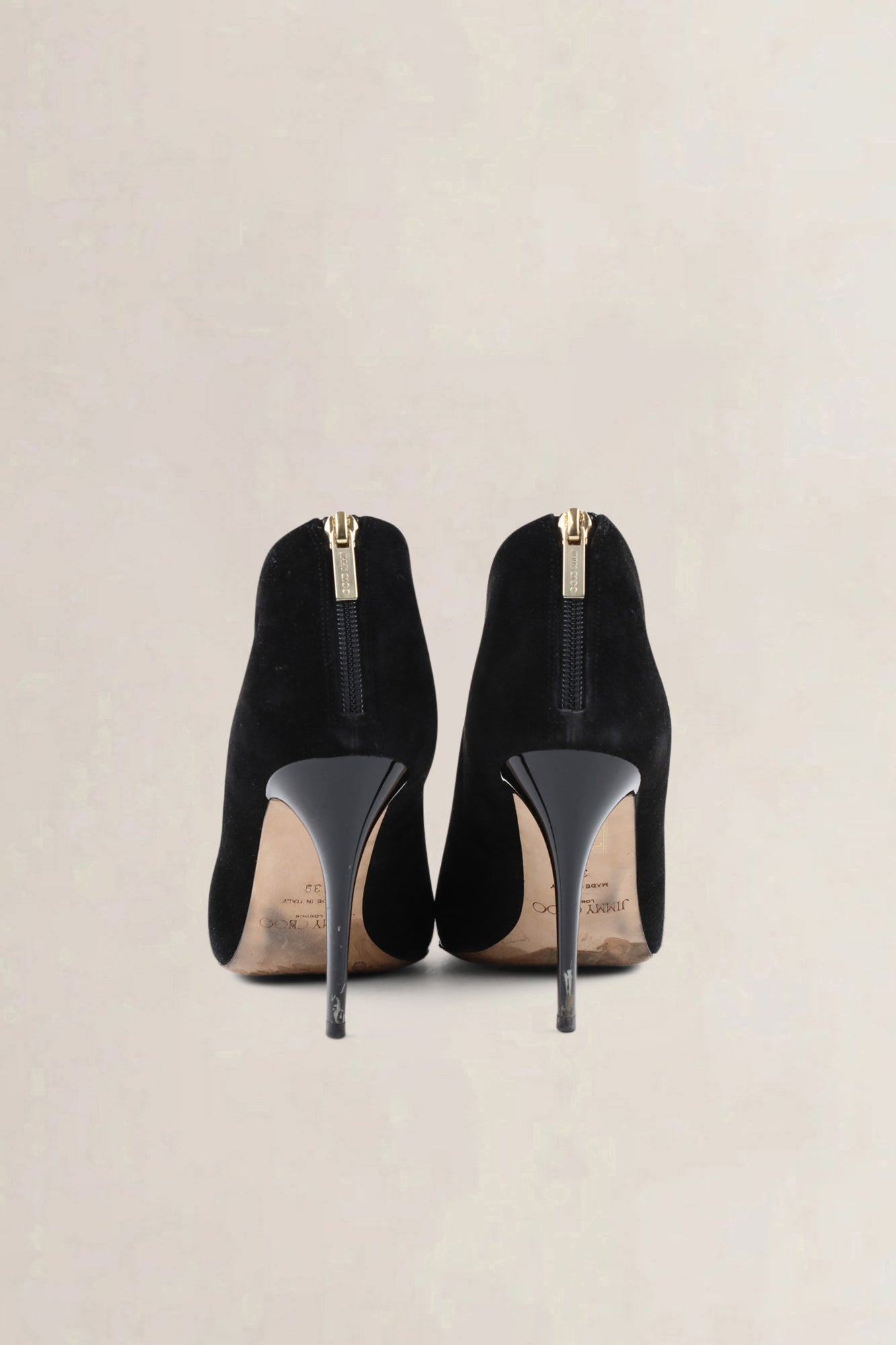 Jimmy Choo black suede slender pumps — preloved