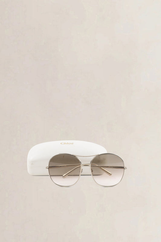Chloé rounded metal frame sunglasses — preloved