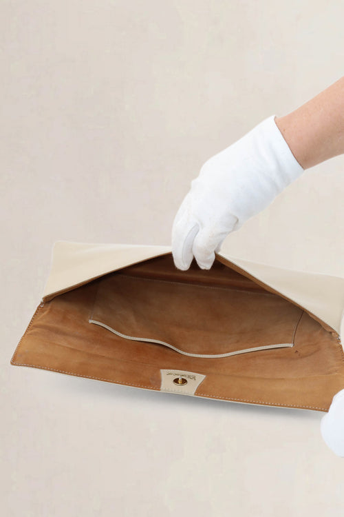 Delvaux Creme Clutch