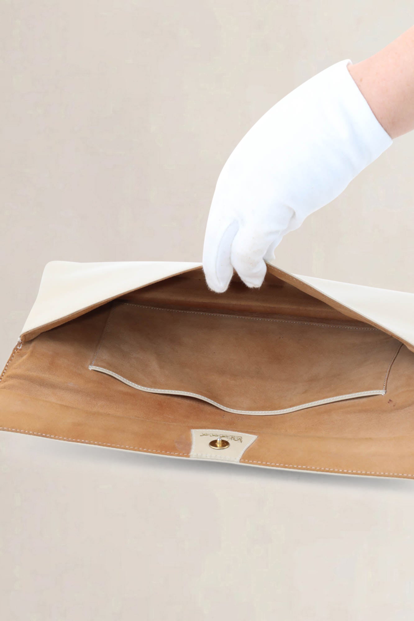 Delvaux Creme Clutch