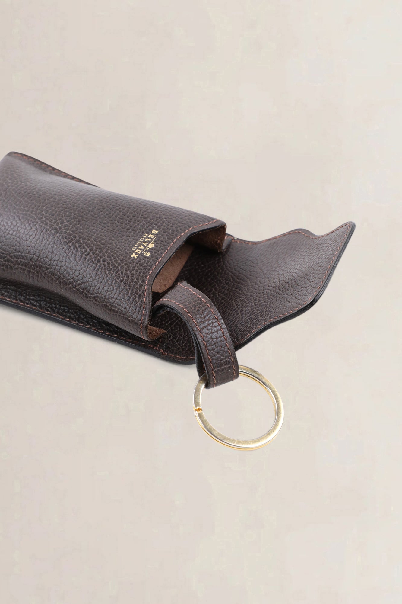 Delvaux Brown Leather Key Chain