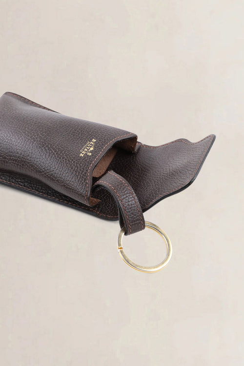 Delvaux Brown Leather Key Chain
