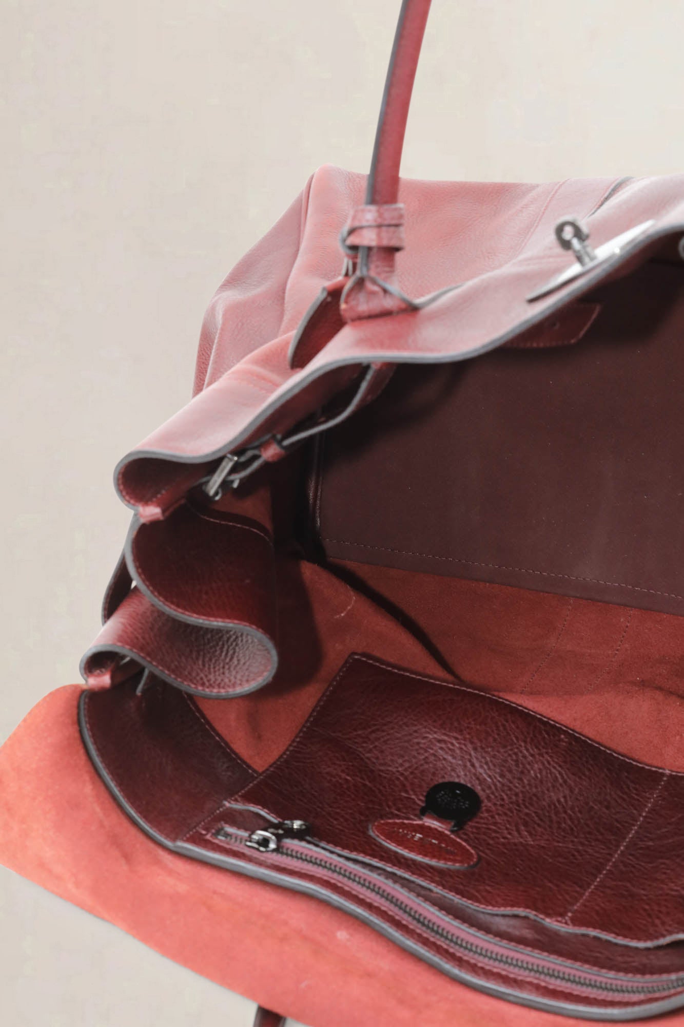 Mulberry Burgundy Bayswater Weekend Travel Bag