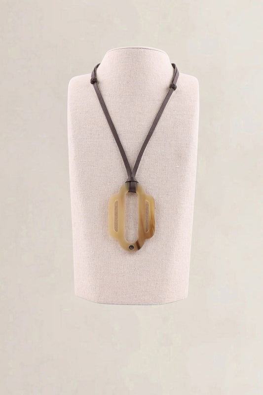 Hermès Brown Attelage Pendant Necklace