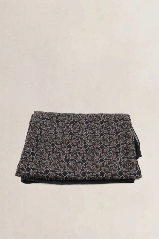 Céline horse carriage motif silk scarf — vintage