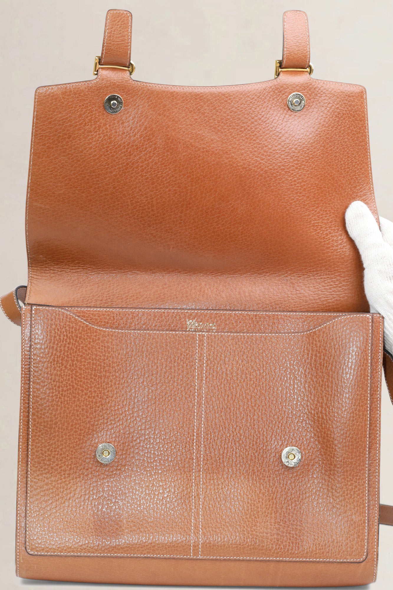 Delvaux Camel Kot Kot Document Bag