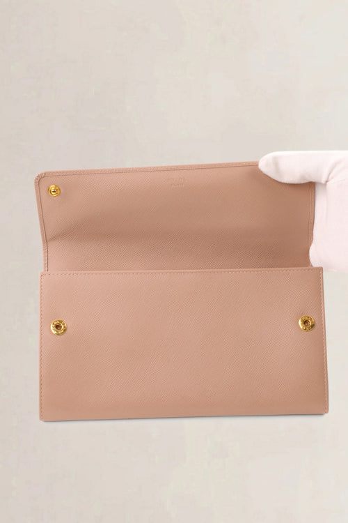 Prada Light Pink Saffiano Leather Clutch