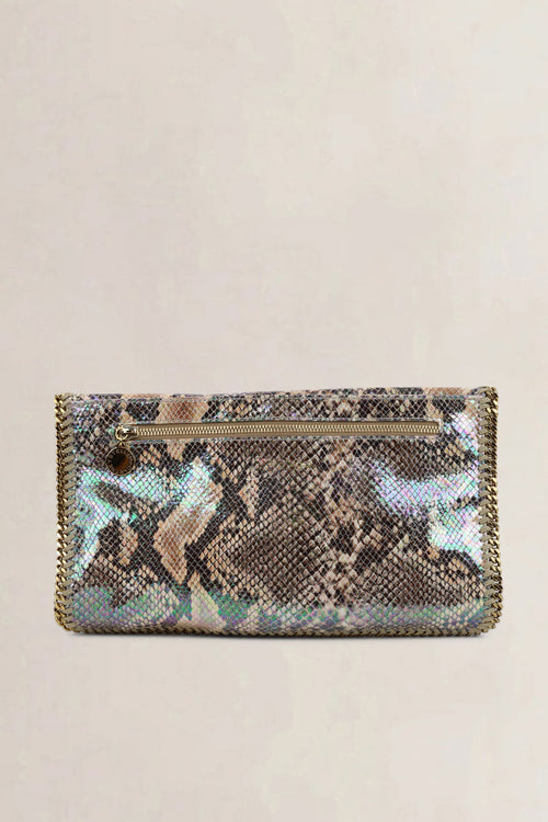 Stella McCartney Embossed Snakeskin Falabella Fold-Over Clutch