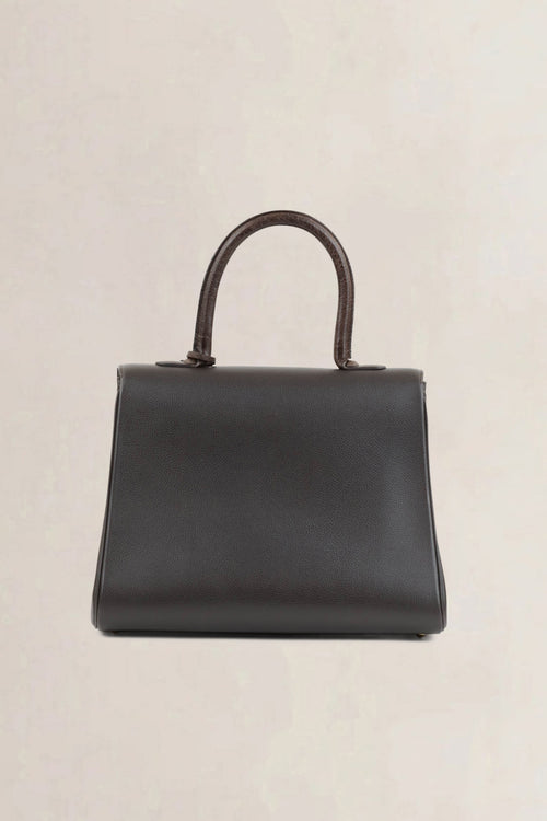 Delvaux Brillant MM Dark Brown Ostrich Crossbody Bag