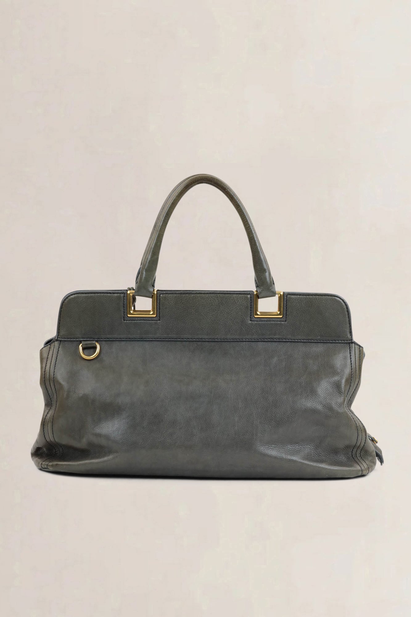 Prada Green Glace Calf Top Handle Bag