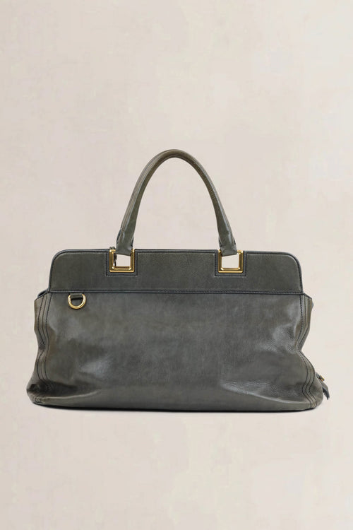 Prada Green Glace Calf Top Handle Bag