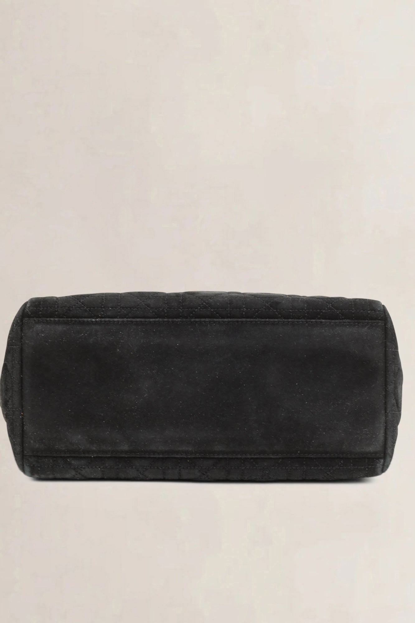 Christian Dior Black Lady Dior Medium Suède Top Handle Bag