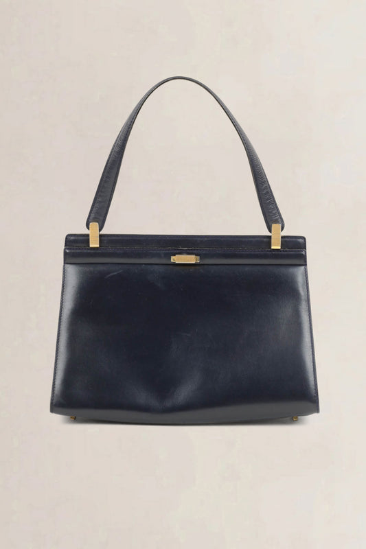 Delvaux Vintage Blue Top Handle Bag