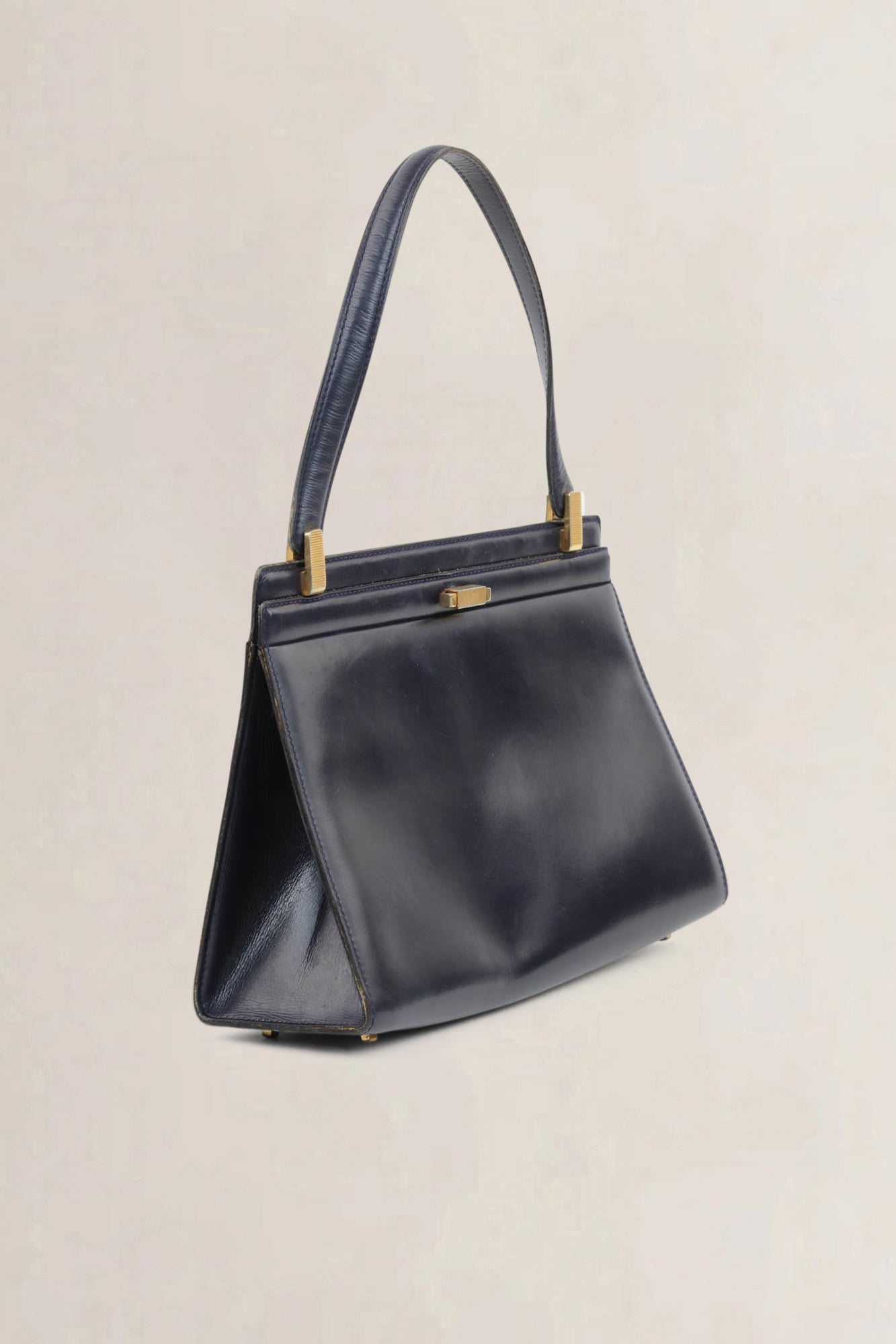 Delvaux Vintage Blue Top Handle Bag