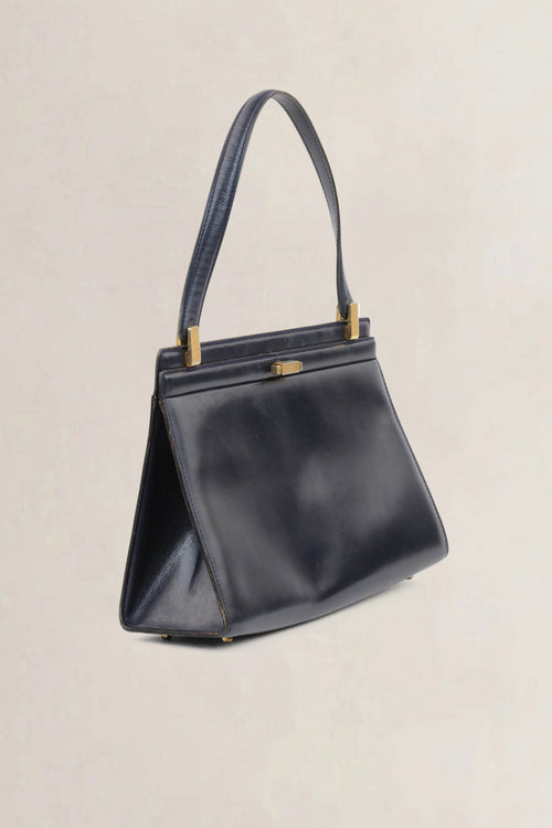 Delvaux Vintage Blue Top Handle Bag
