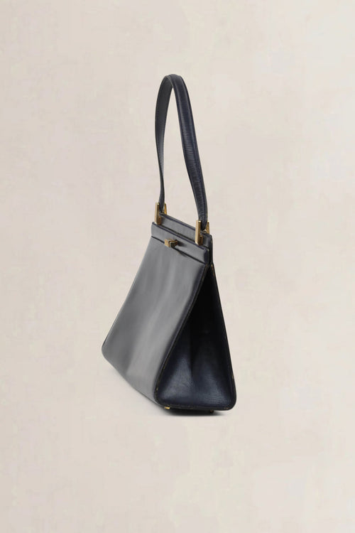 Delvaux Vintage Blue Top Handle Bag